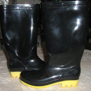 A Co Ladies Black And Yellow Rain Boots Size 7 $5.00 AS AN ADD ON